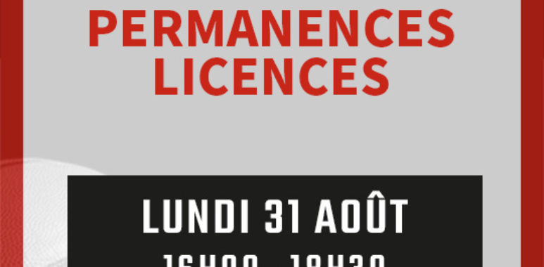 Permanence licences les 31 aout et 4 septembre 2020